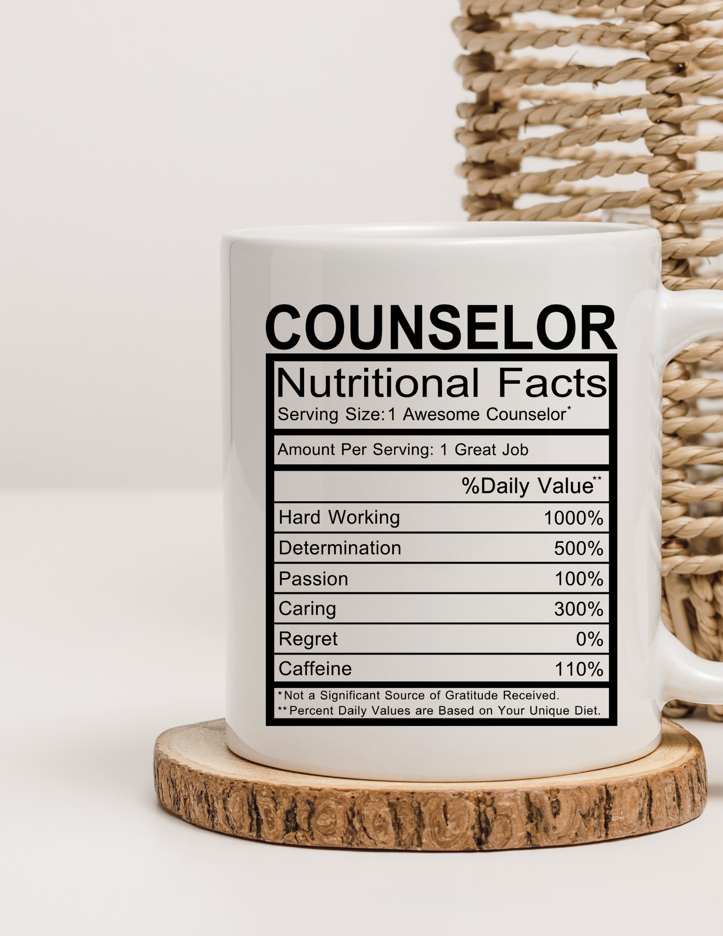 Counselor Nutritional Facts 11oz Ceramic Mug