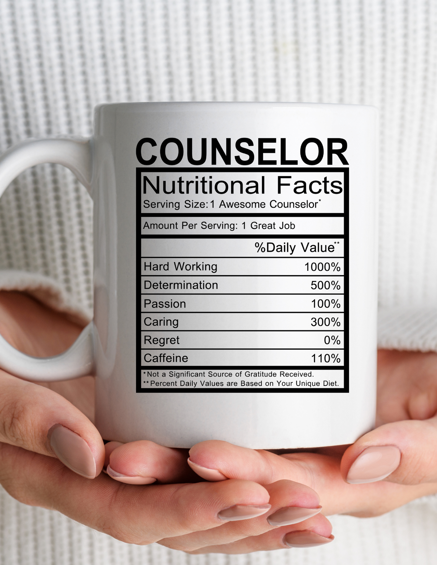 Counselor Nutritional Facts 11oz Ceramic Mug