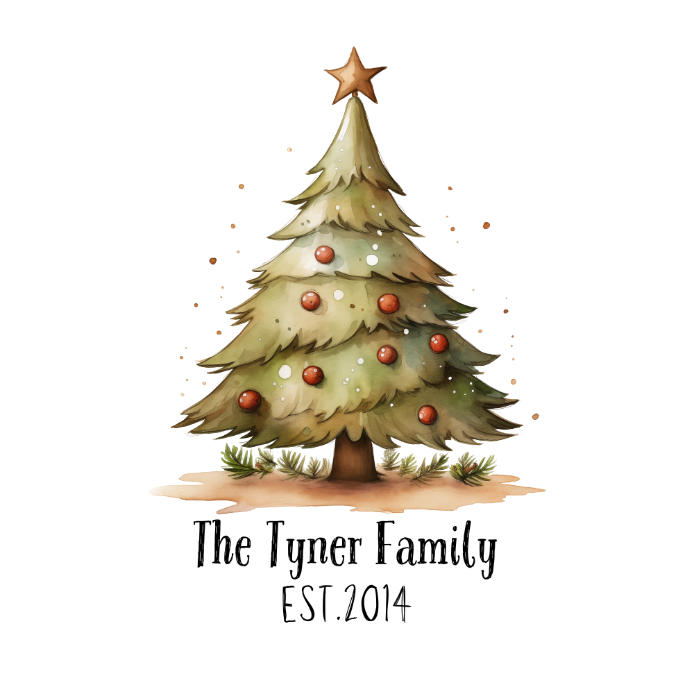 Customizable Vintage Christmas Tree Ceramic Ornament