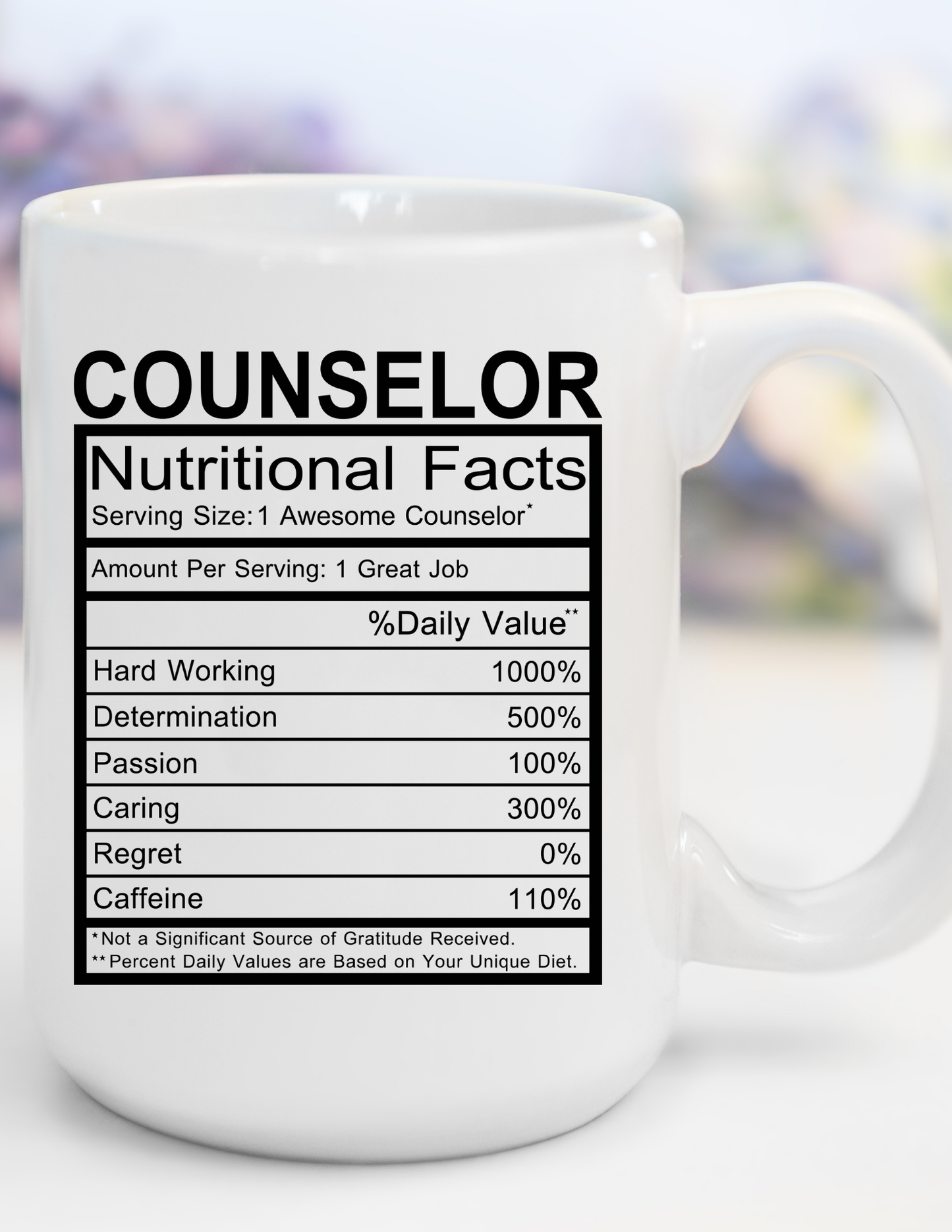 Counselor Nutritional Facts 11oz Ceramic Mug