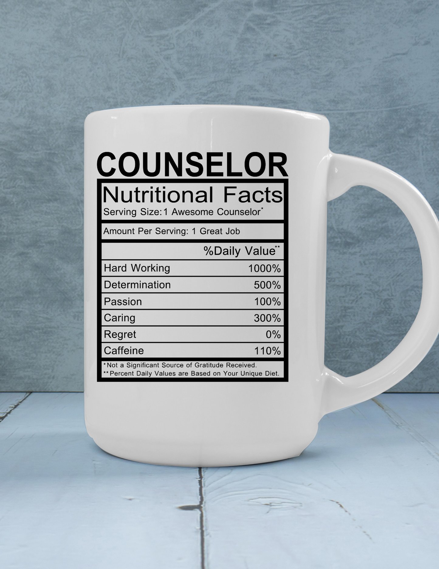 Counselor Nutritional Facts 11oz Ceramic Mug