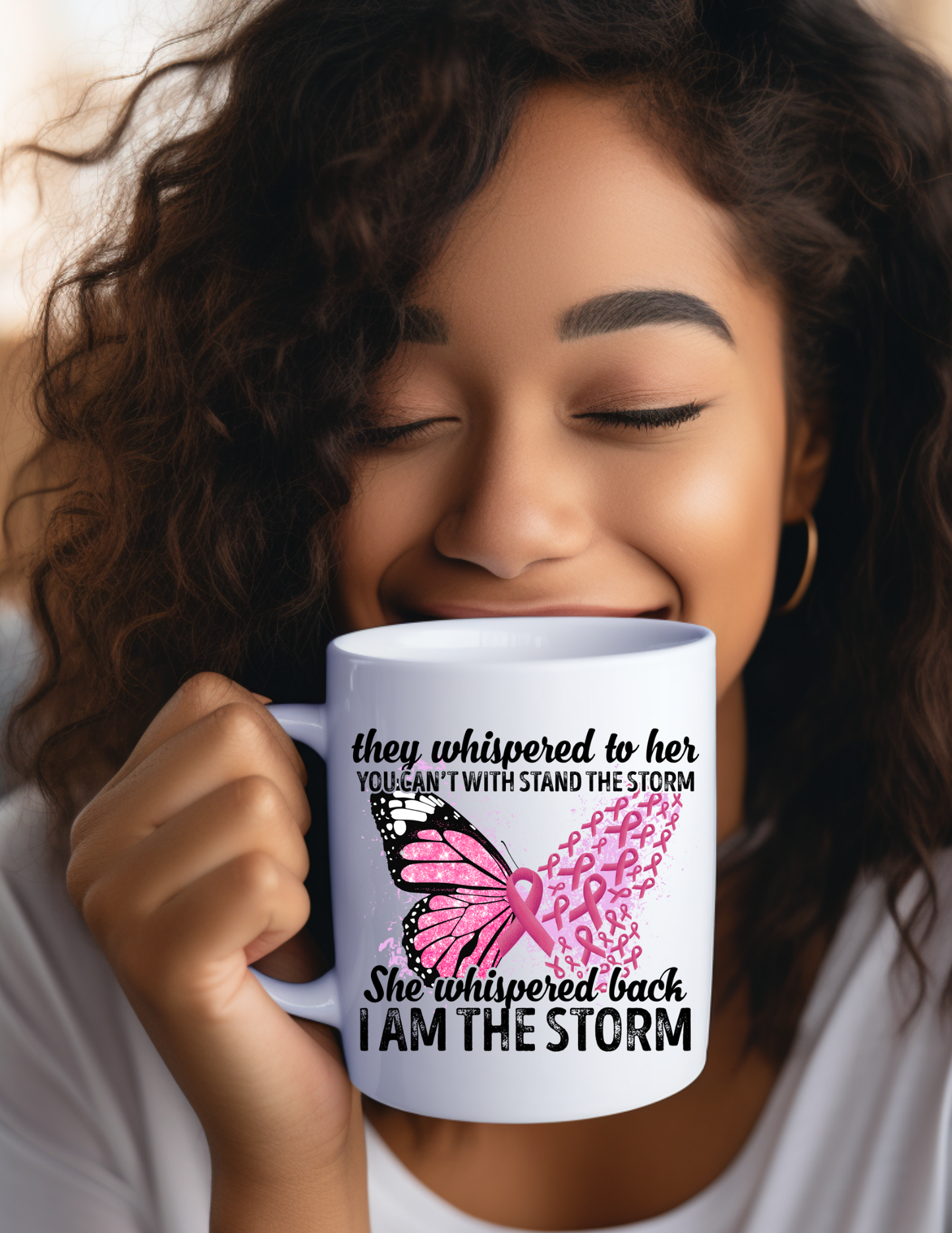 Breast Cancer Awareness I Am the Storm Ceramic Mug