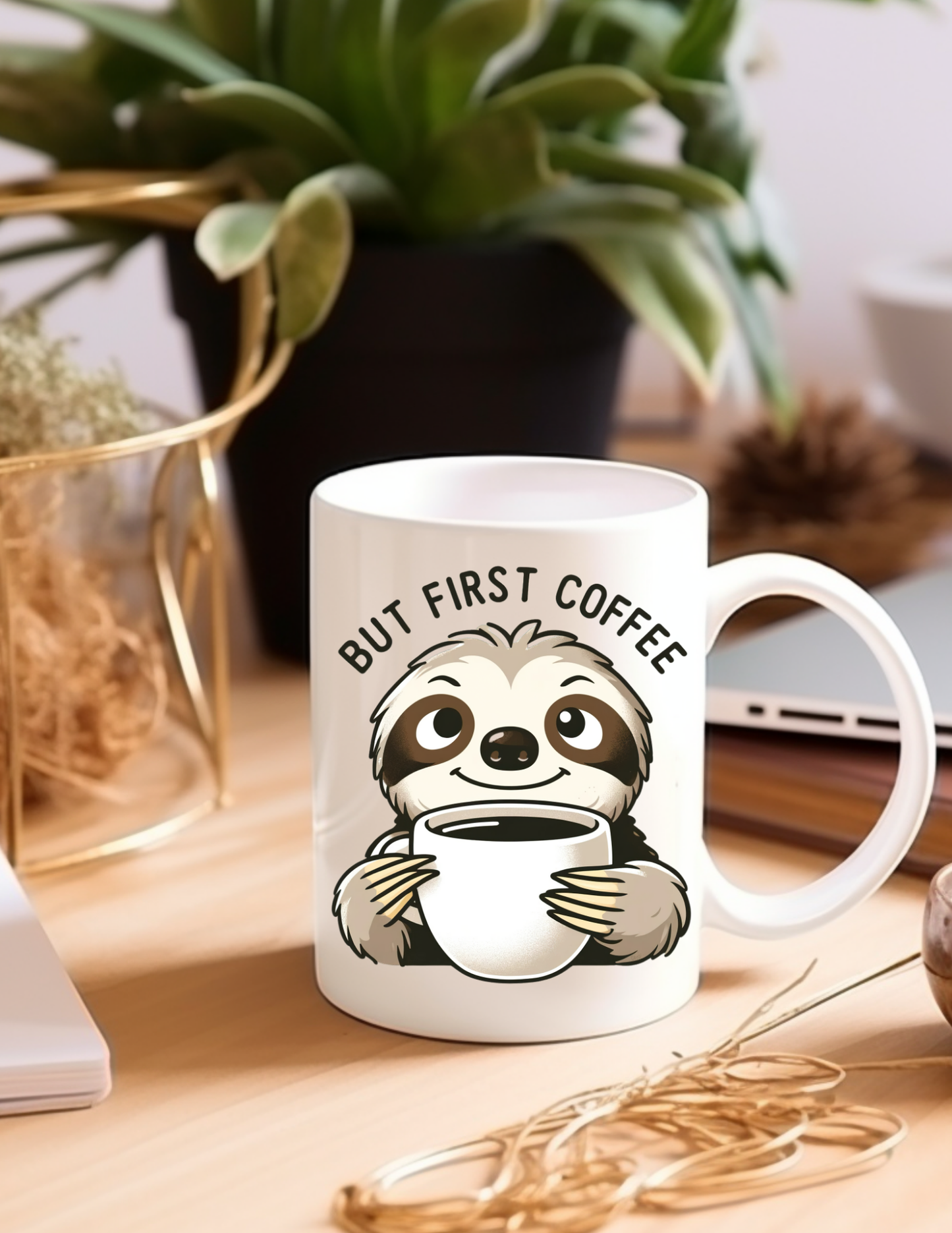 But Coffee First Sloth 11oz Ceramic Coffee Mug