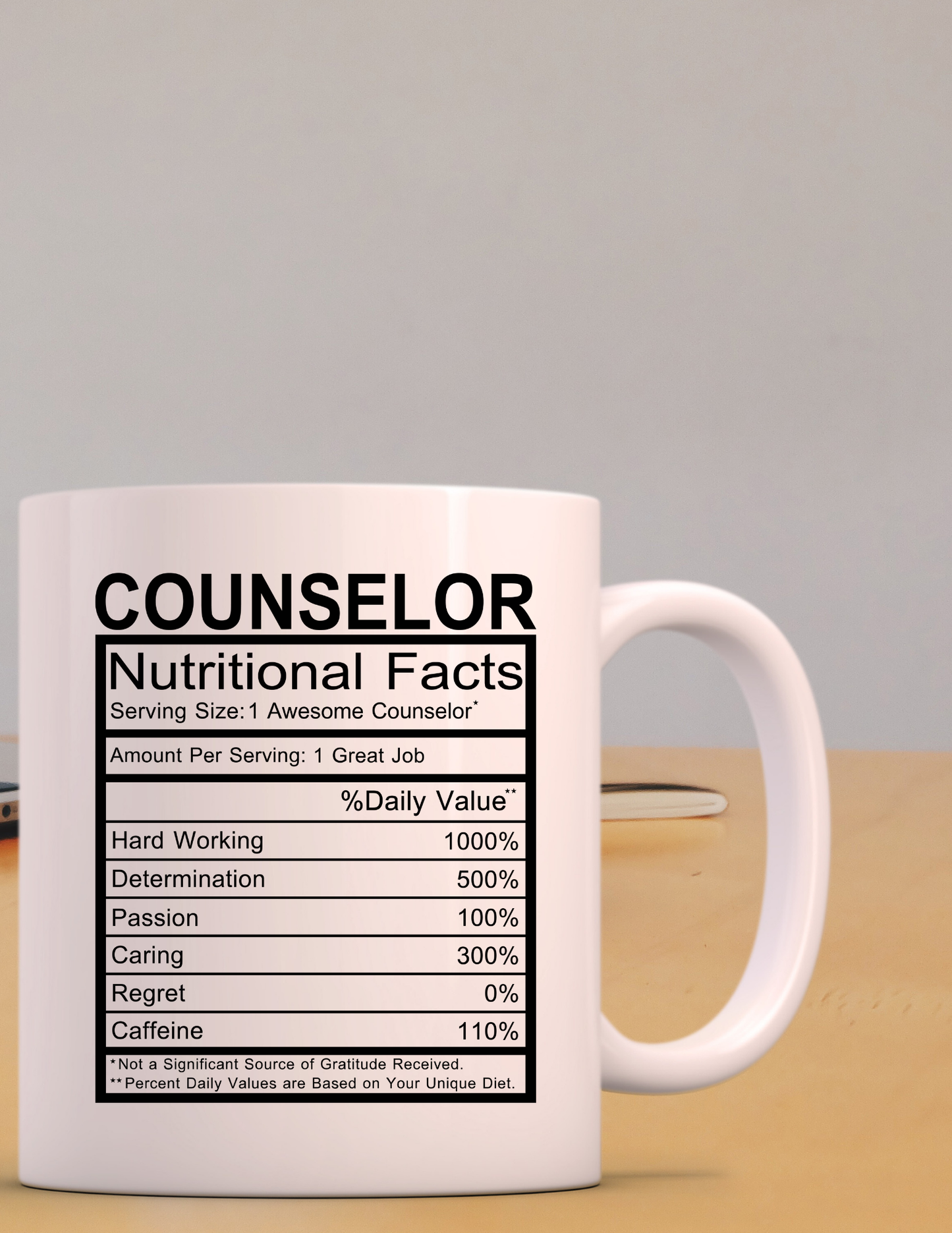 Counselor Nutritional Facts 11oz Ceramic Mug