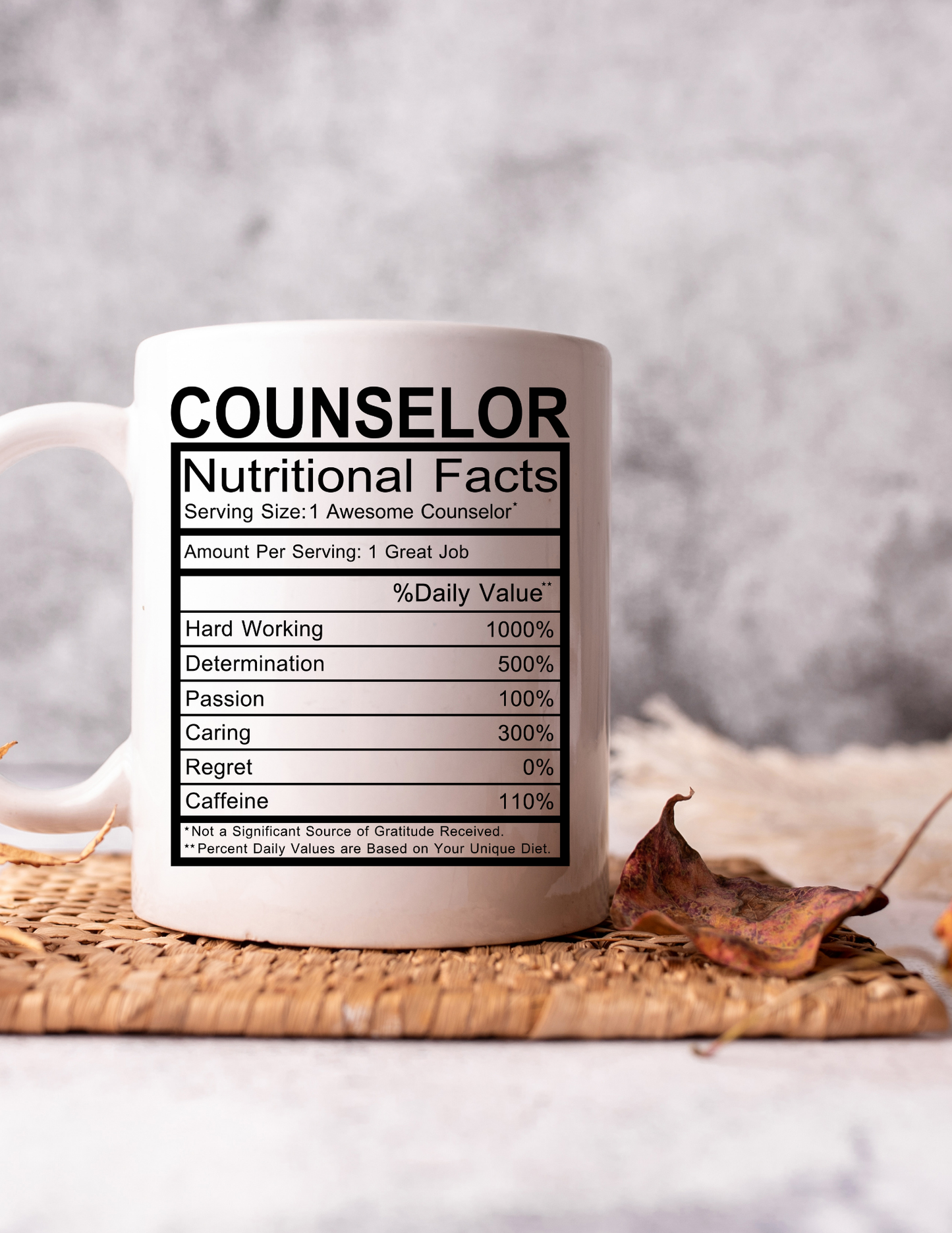 Counselor Nutritional Facts 11oz Ceramic Mug