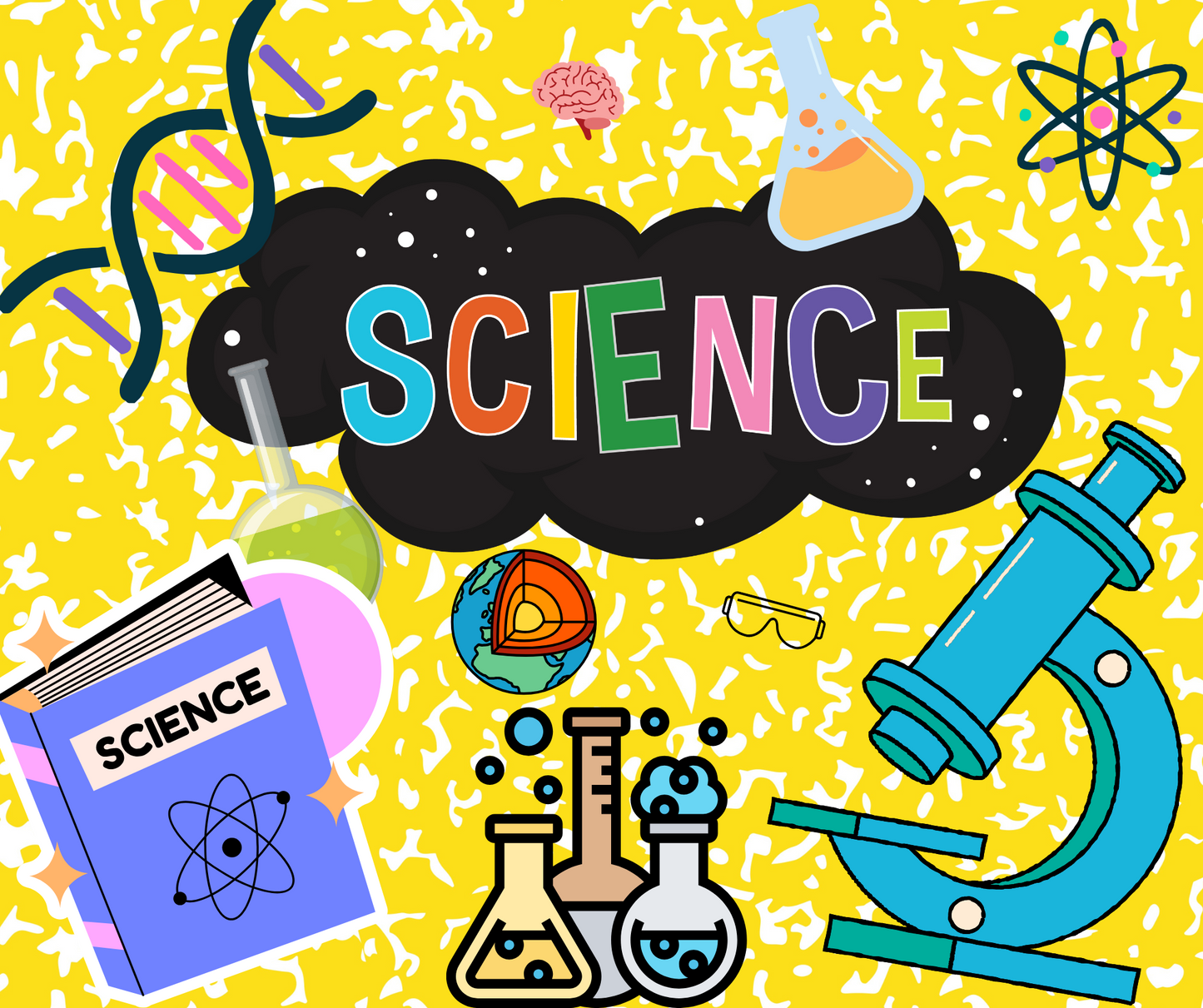 Colorful Science Mouse Pad – Vibrant Lab - STEM Desk Mat for Teachers, Students & Science Lovers