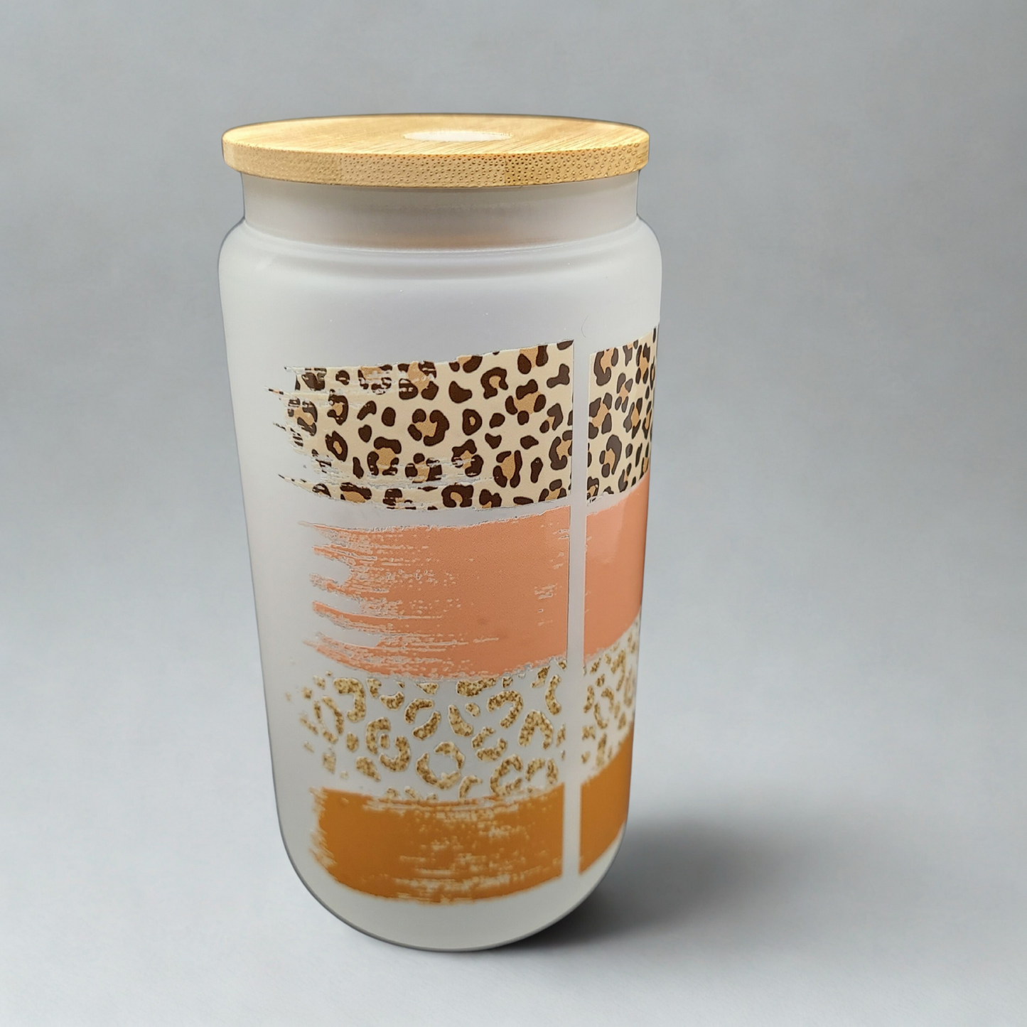But First, Coffee 16oz Frosted Glass Can Tumbler with Bamboo Lid