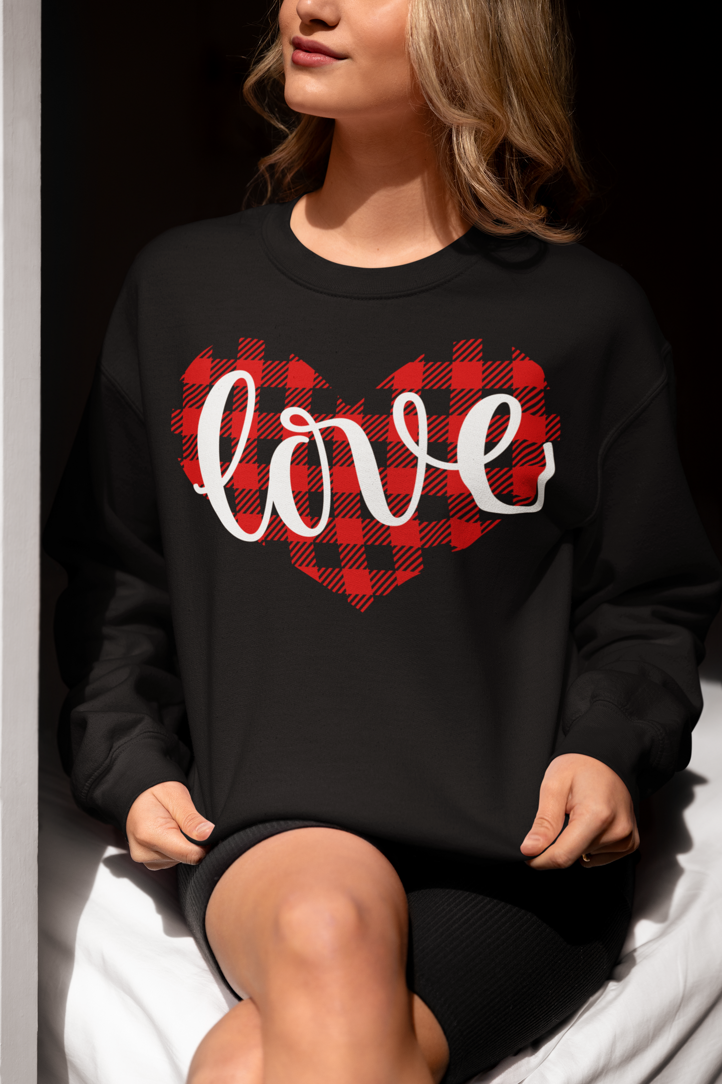 Give Me that Plaid Love! Valentine Sweatshirt