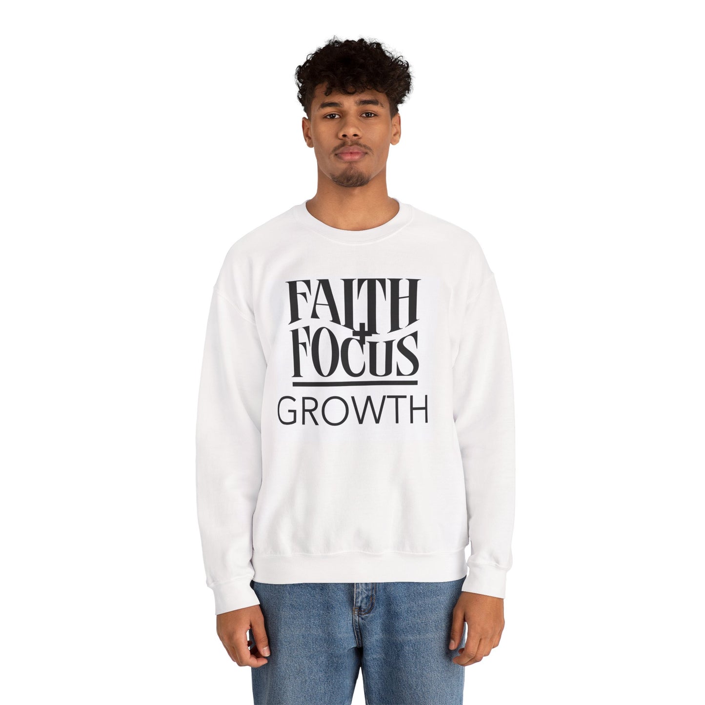 Faith Focus Growth Sweatshirt — Inspirational Christian Crewneck