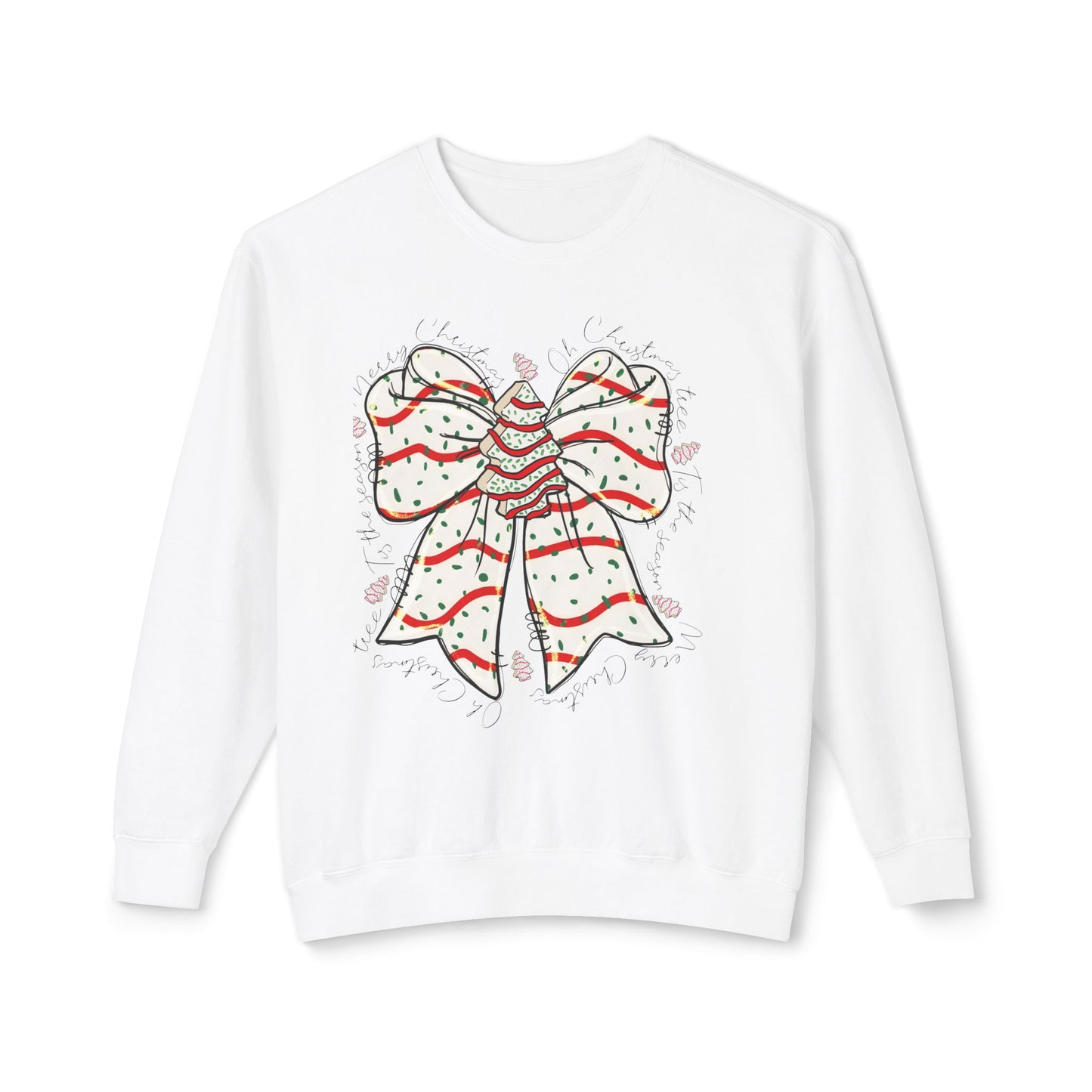Holiday Candy Cane Bow Sweatshirt