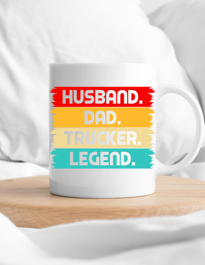 Husband. Dad. Trucker. Legend  11oz Coffee Mug