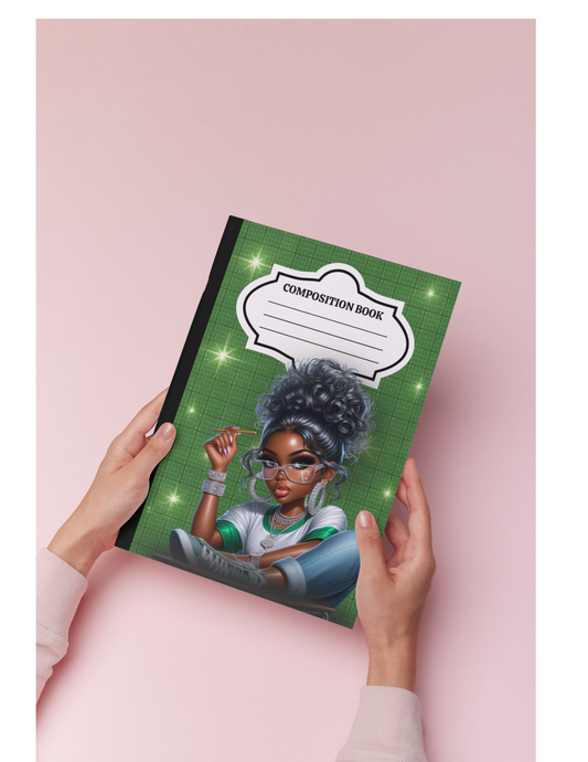 Afro Girl Teen Composition Notebook