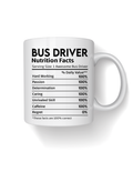 Bus Driver Nutrition Facts 11oz. Ceramic Coffee Mug