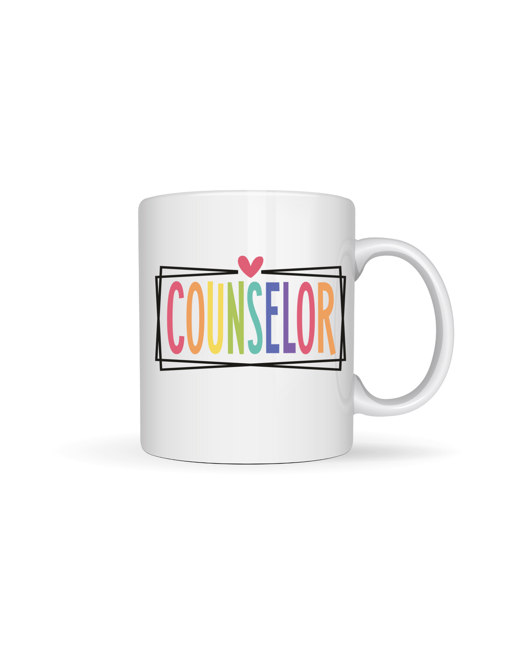 Counselor Rainbow Heart 11oz Ceramic Coffee Mug