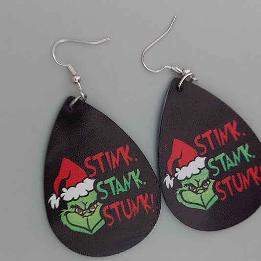 Grinch Stink! Stank! Stunk! Earrings Set