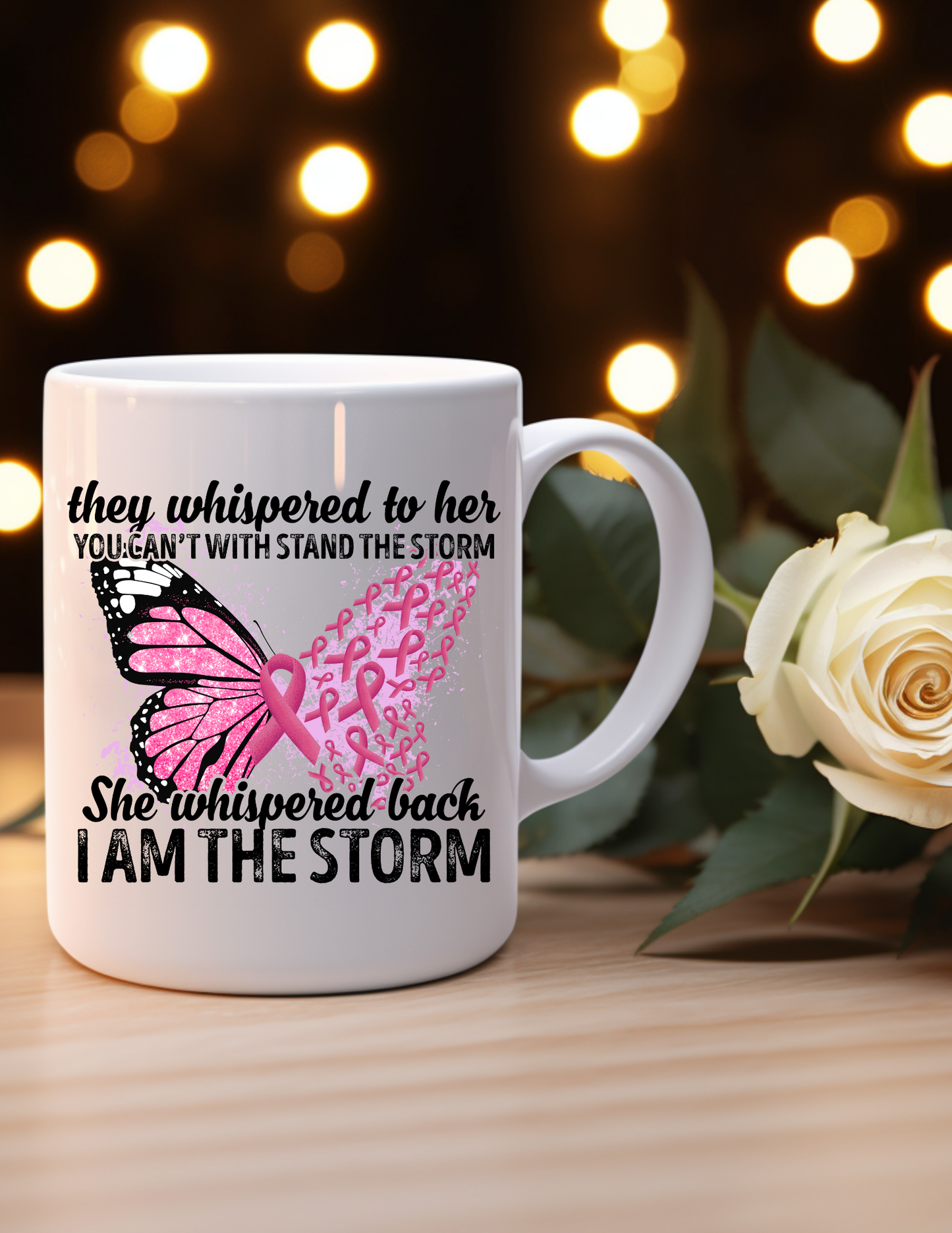 Breast Cancer Awareness I Am the Storm Ceramic Mug