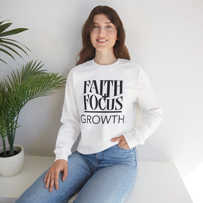 Faith Focus Growth Sweatshirt — Inspirational Christian Crewneck