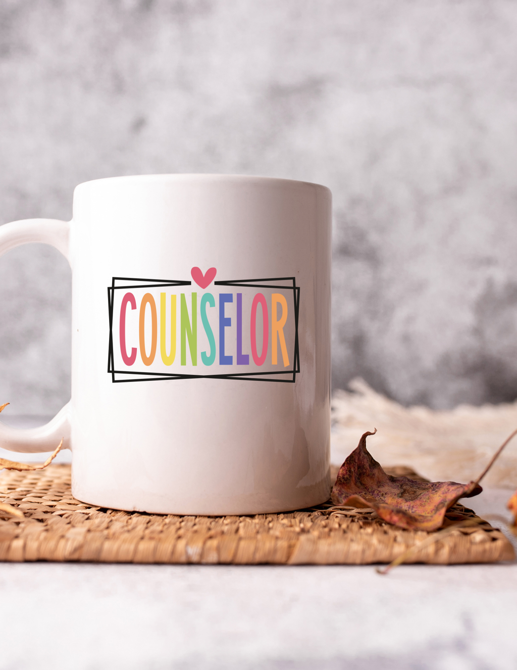 Counselor Rainbow Heart 11oz Ceramic Coffee Mug