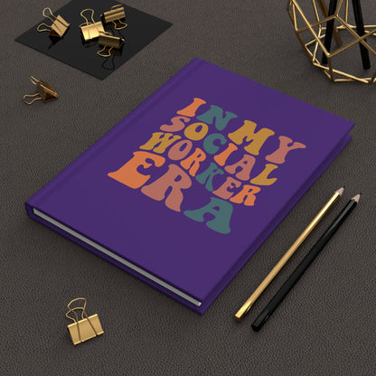Social Worker Journal — 'In My Social Worker Era' Hardcover Notebook (Purple)