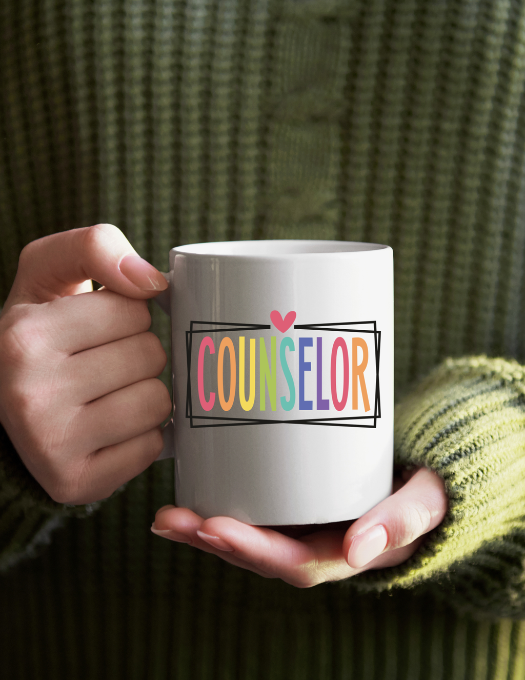 Counselor Rainbow Heart 11oz Ceramic Coffee Mug