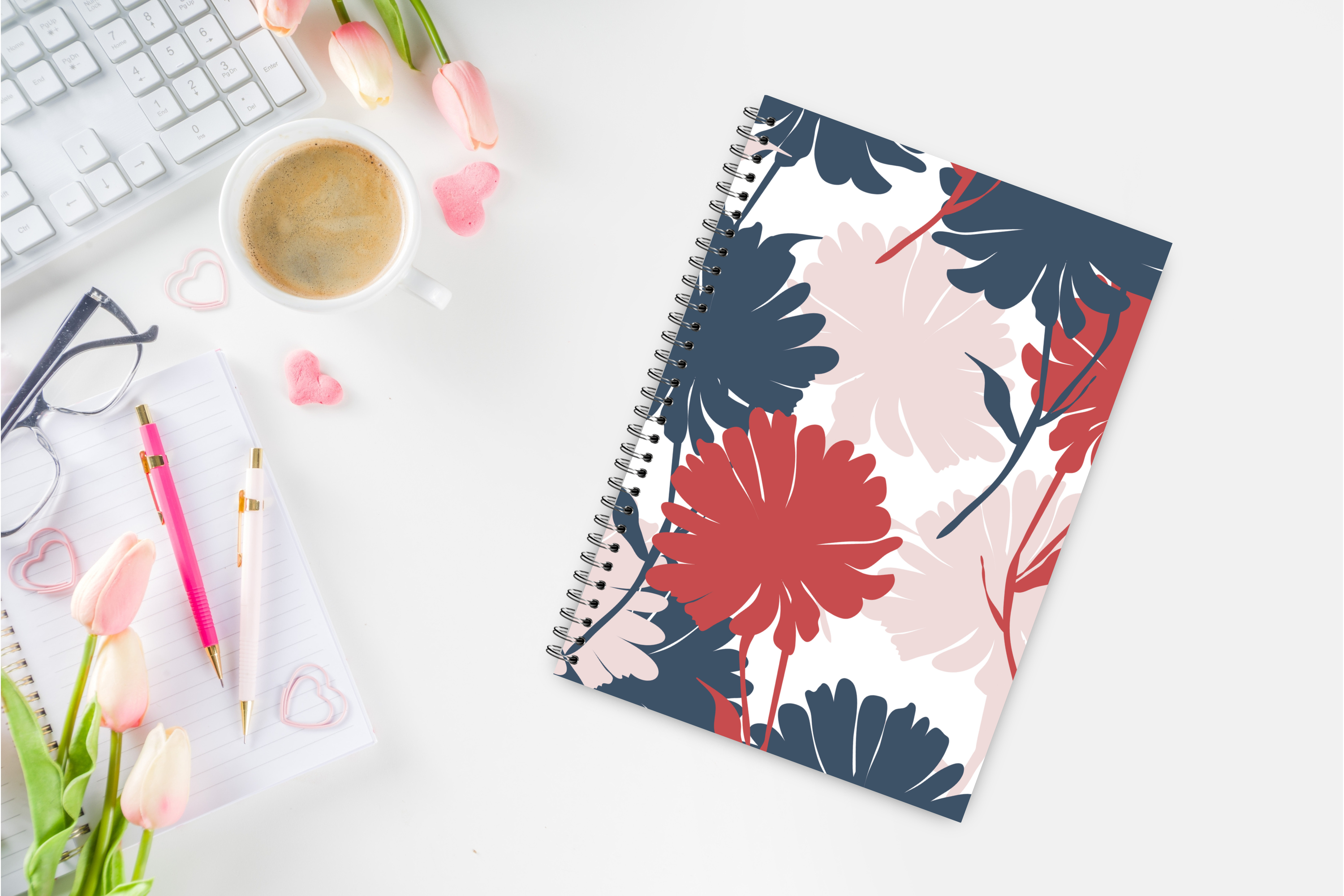 Chic Bloom Spiral Notebook – 70 Sheets / 140 Lined Pages