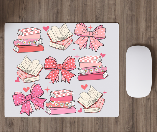 Book Lovers Pink Coquette Style Mousepad