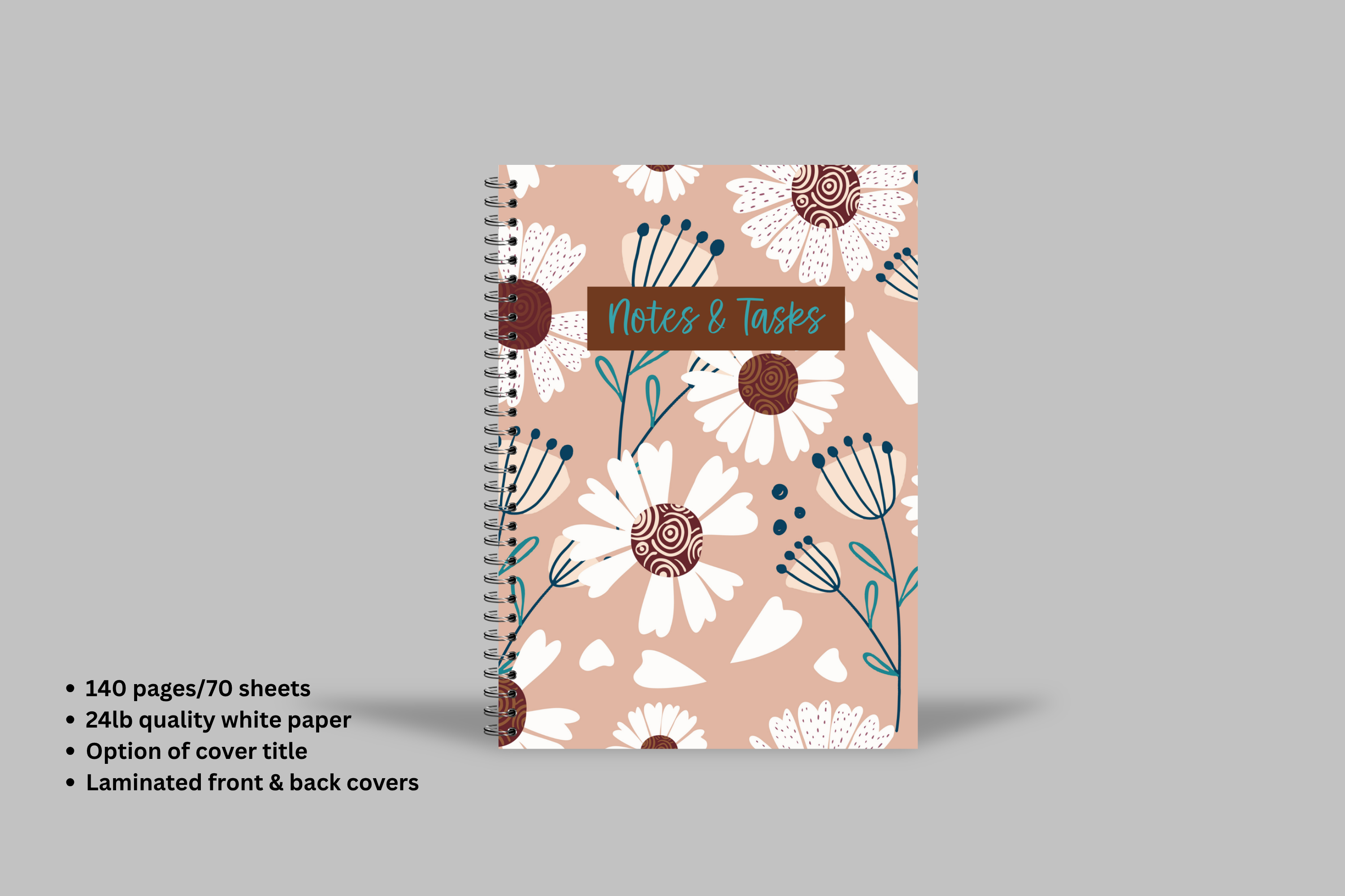Bloom & Balance Spiral Notebook – 70 Sheets / 140 Lined Pages