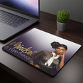 Mindset Is Everything Rectangular Mouse Pad — Motivational Office Mousepad with Empowered Woman Design