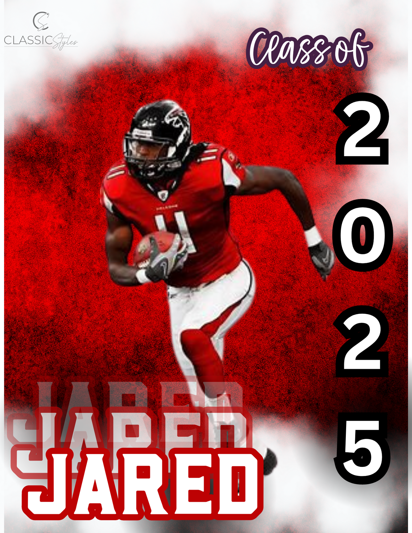 EDITABLE TEMPLATE: Football Senior Smoke Digital Download