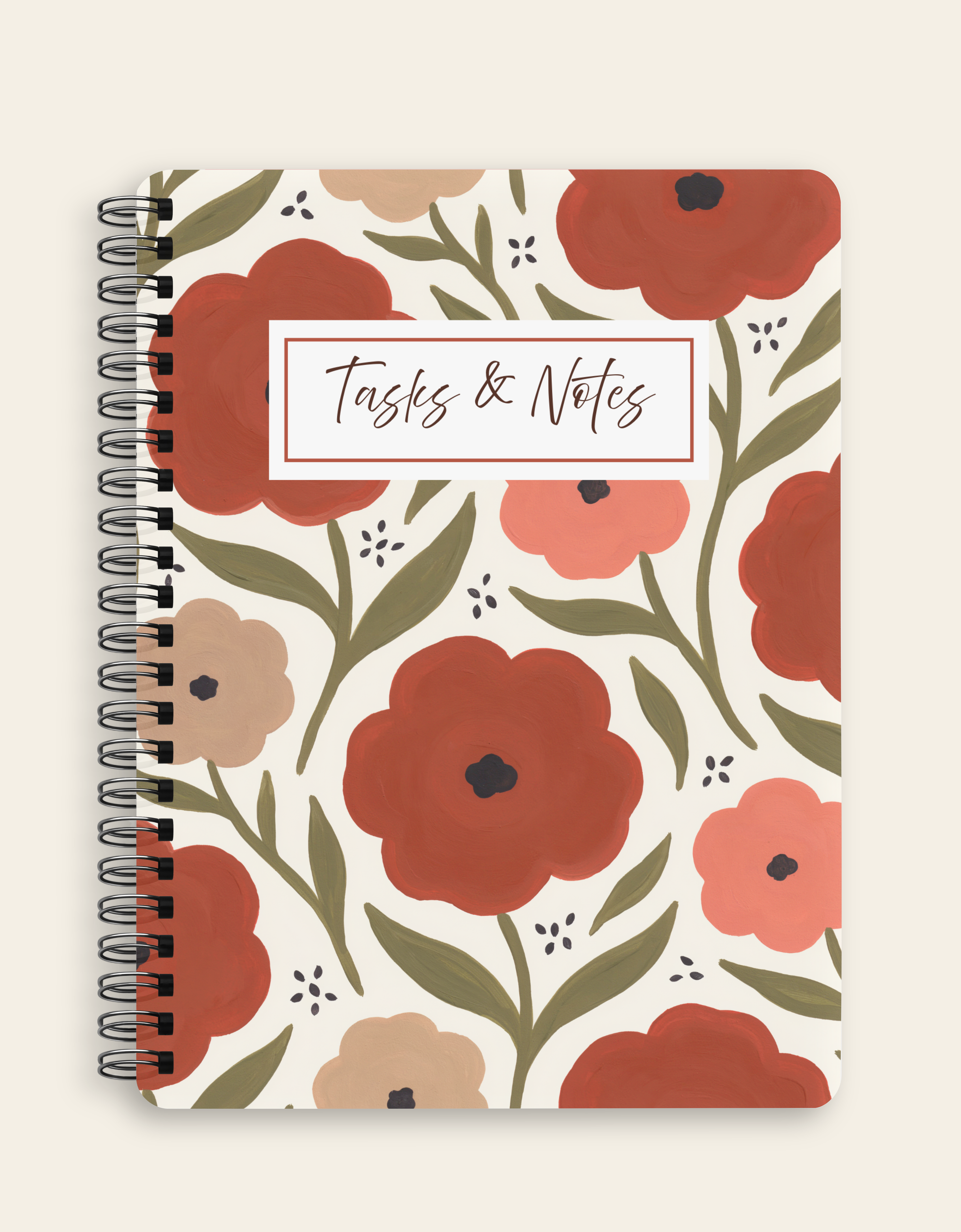 Timeless Petal Tasks & Notes Spiral Notebook