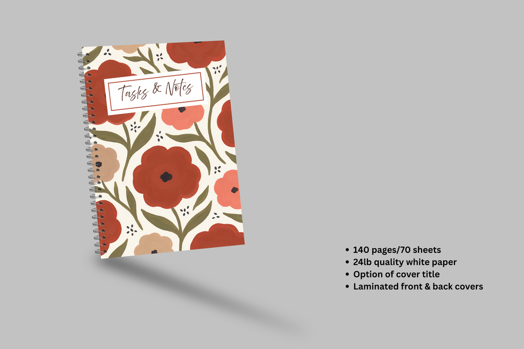 Timeless Petal Tasks & Notes Spiral Notebook