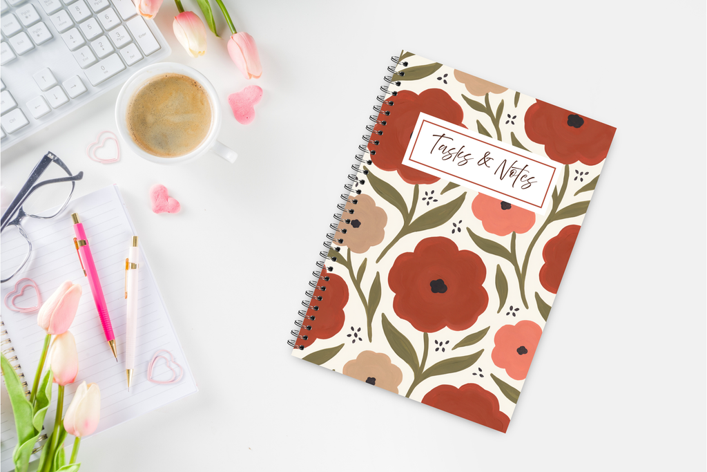 Timeless Petal Tasks & Notes Spiral Notebook