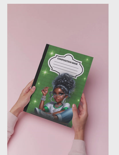 Afro Girl Teen Composition Notebook