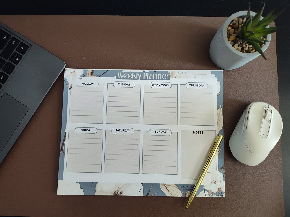 Timeless Bloom Weekly Desk Planner Pad