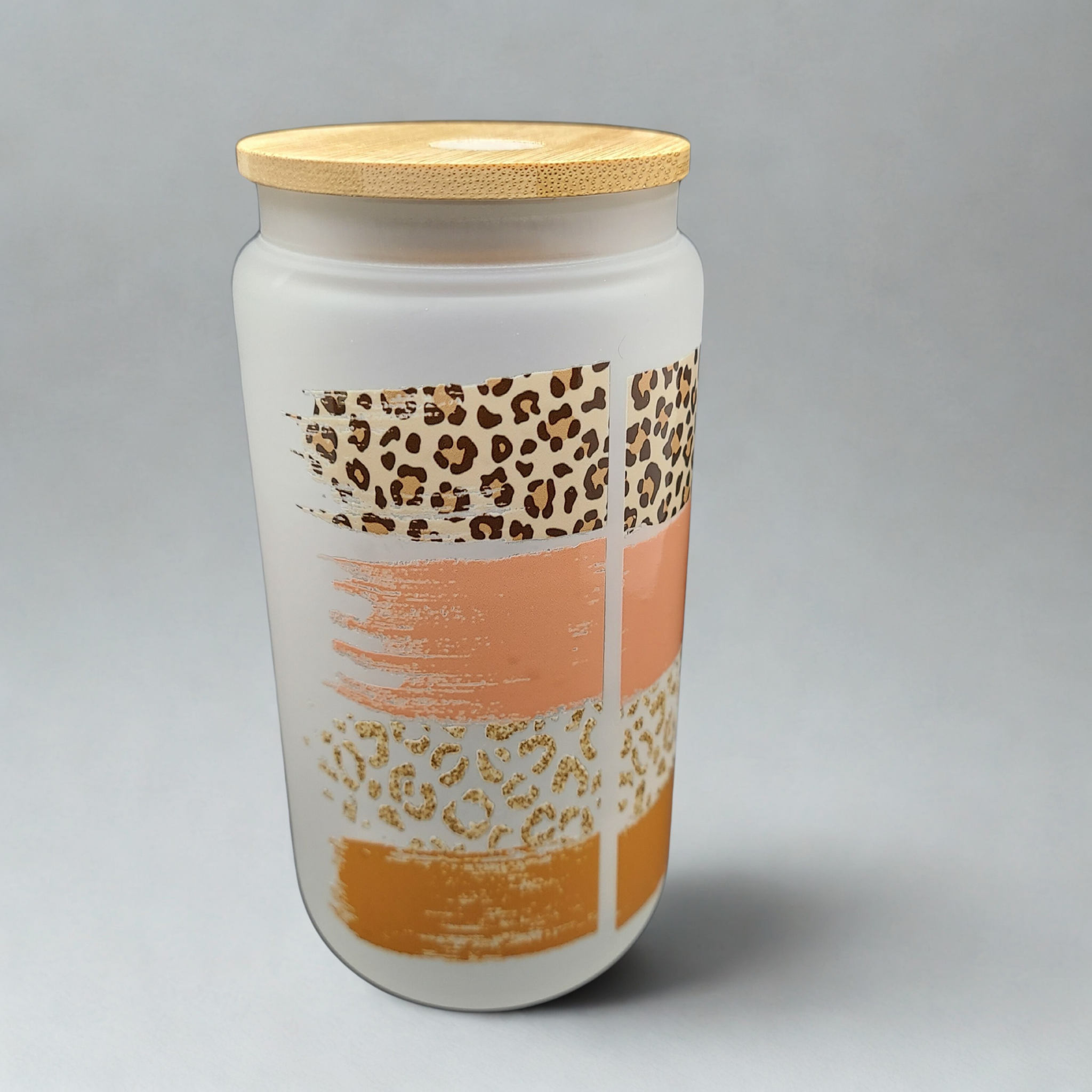 But First, Coffee 16oz Frosted Glass Can Tumbler with Bamboo Lid