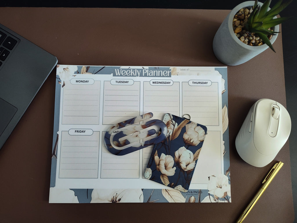 Timeless Bloom Weekly Desk Planner Pad