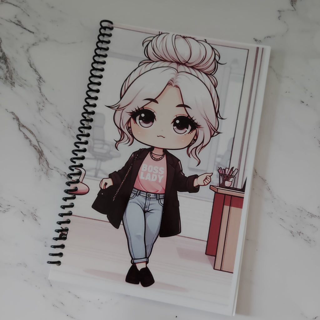 Boss Lady Spiral Journal – Chic Entrepreneur Notebook for Vision & Strategy