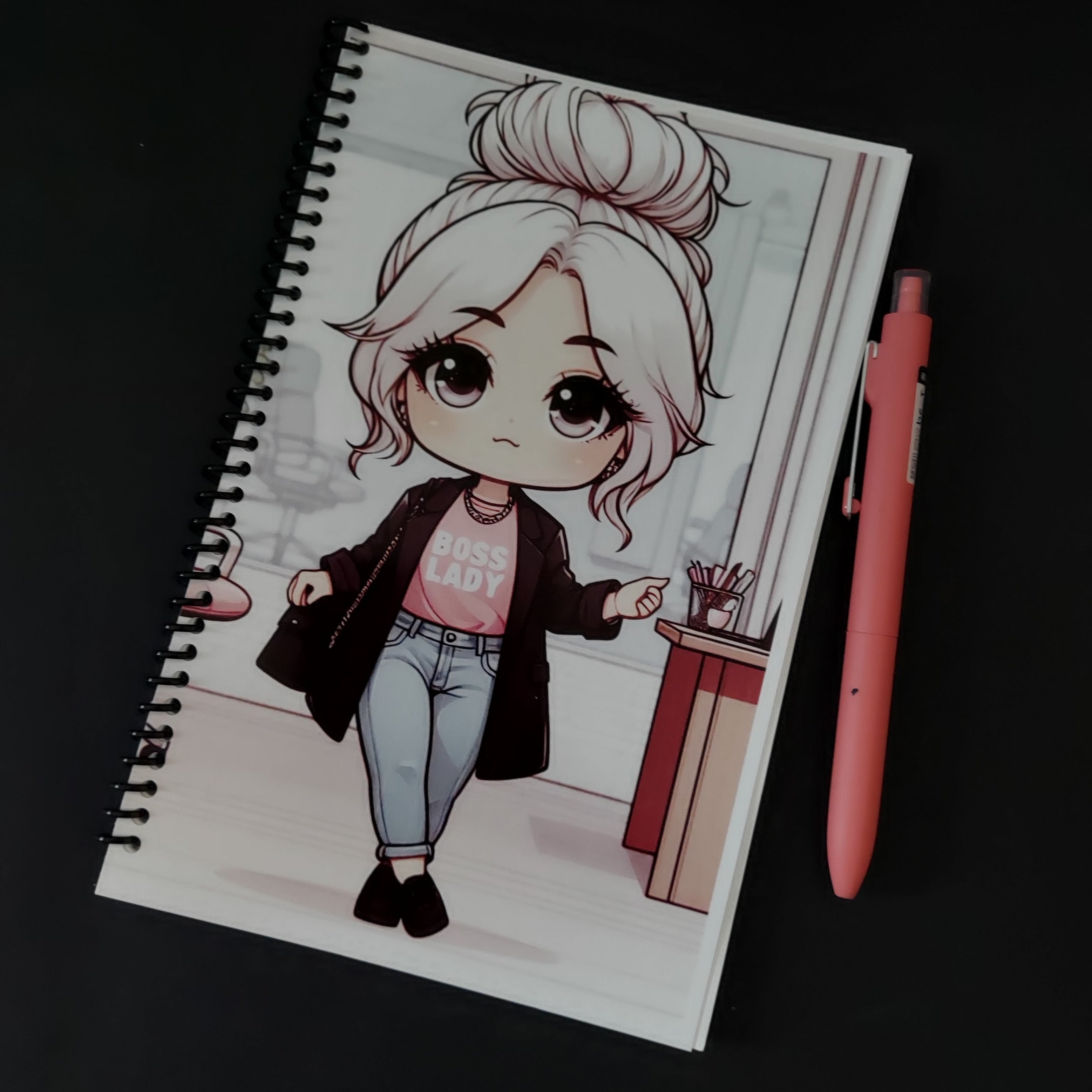 Boss Lady Spiral Journal – Chic Entrepreneur Notebook for Vision & Strategy