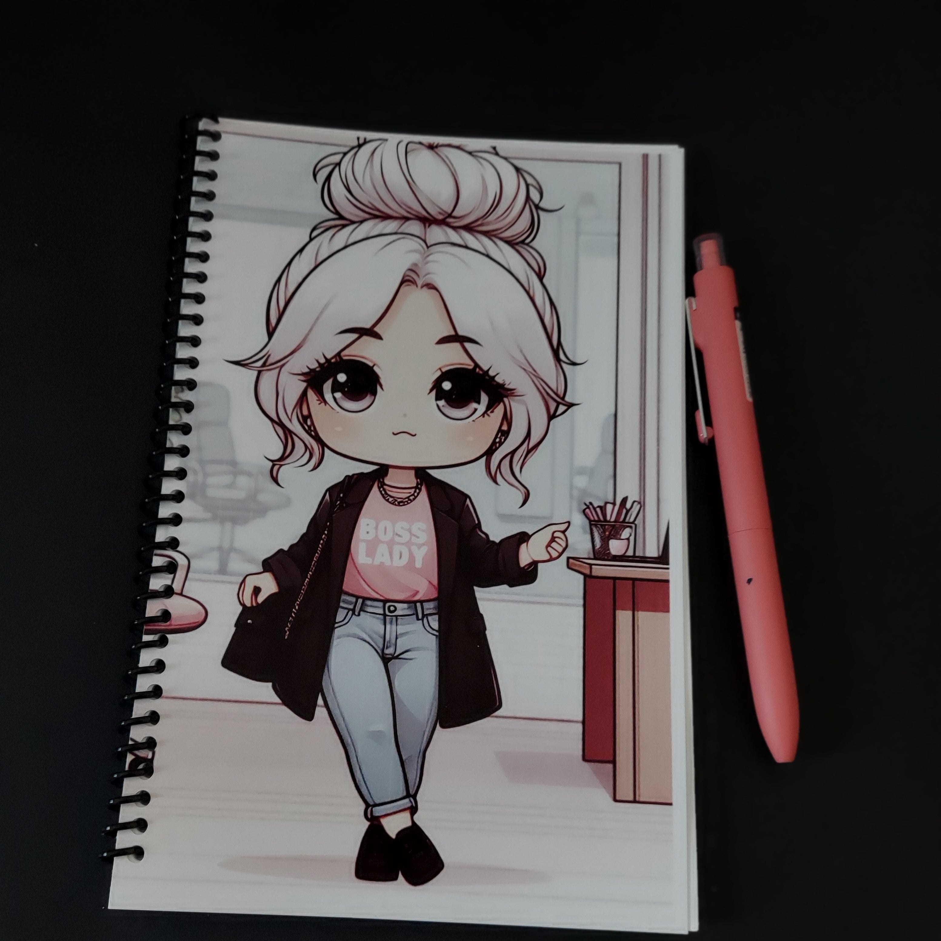 Boss Lady Spiral Journal – Chic Entrepreneur Notebook for Vision & Strategy