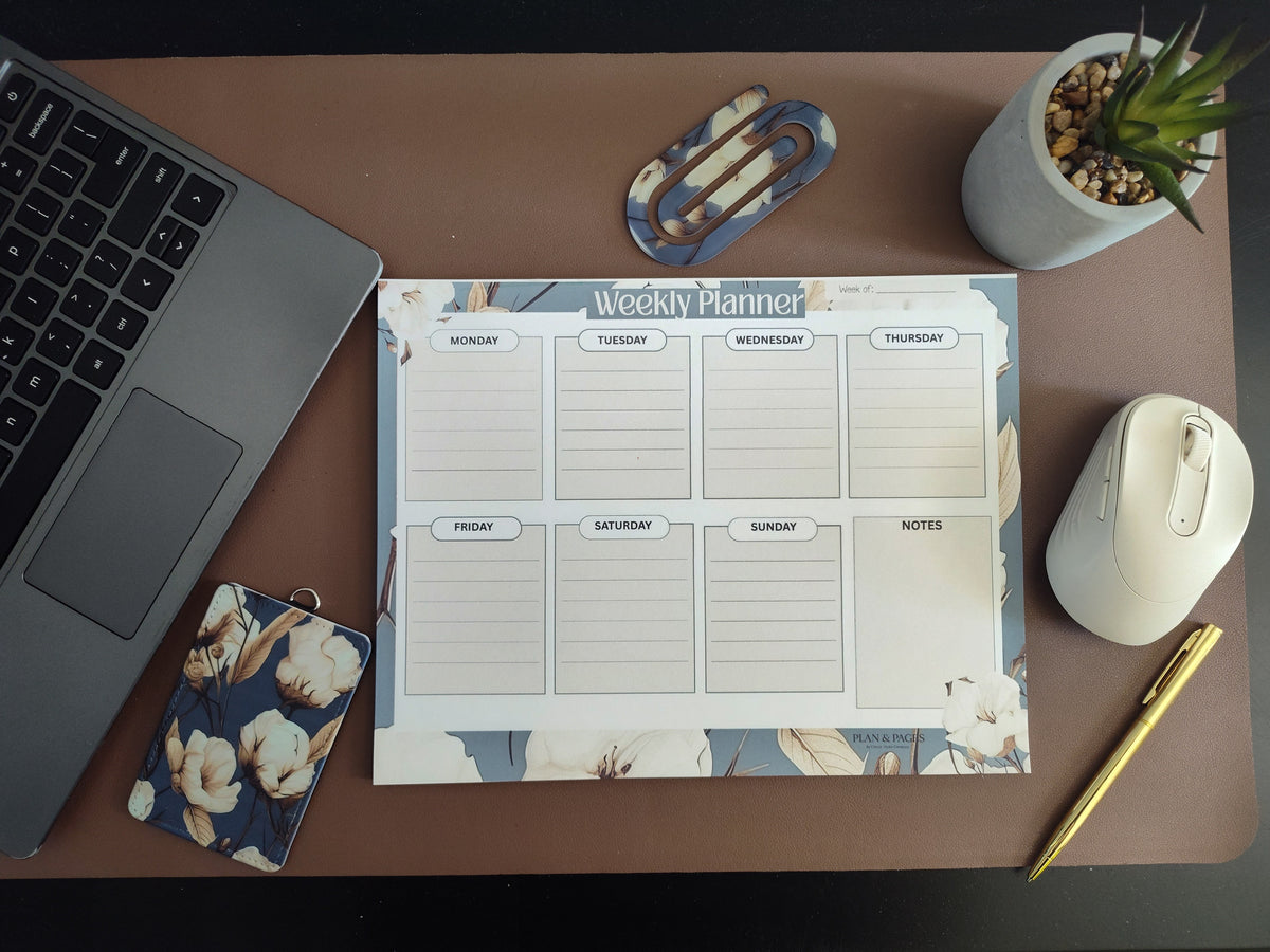 Timeless Bloom Weekly Desk Planner Pad